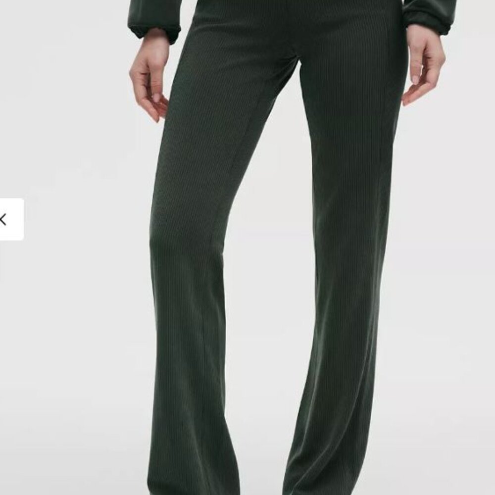 Ribbed Softstreme Flared Pant Regular- Rainforest Green Size 8